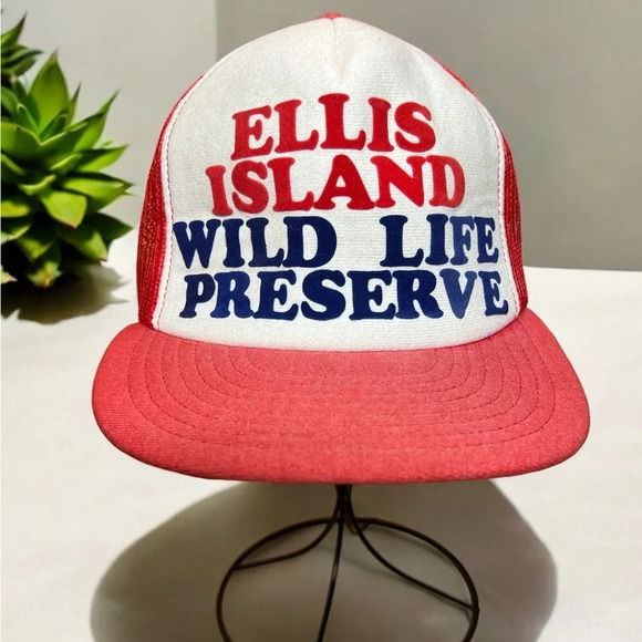 Vintage 80s Screen Stars Ellis Island Wild Life Nature Preserve Snapback Hat - Picture 9 of 9